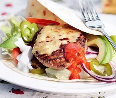 Grillad hamburgare tex mex style
