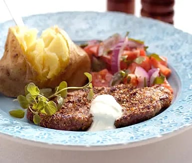 Grillad karré med senapsrub