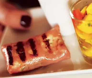 Grillad mortadella med pistagecrème