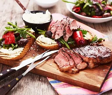 Grillad ryggbiff med sydfransk bruschetta