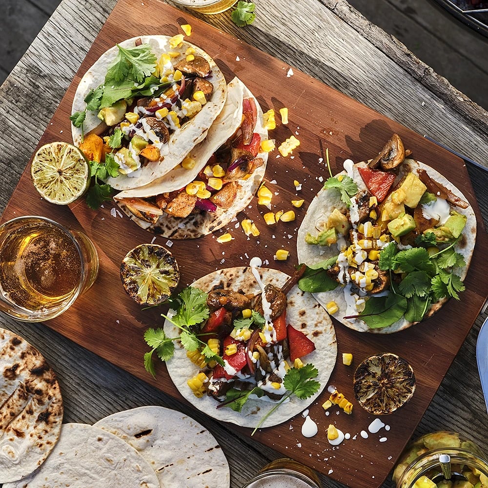 Grillad vegotacos med avokado- och mangosalsa