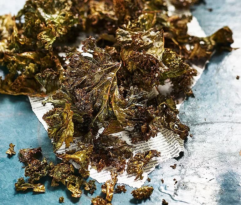 Grönkålschips med oregano och vitlök