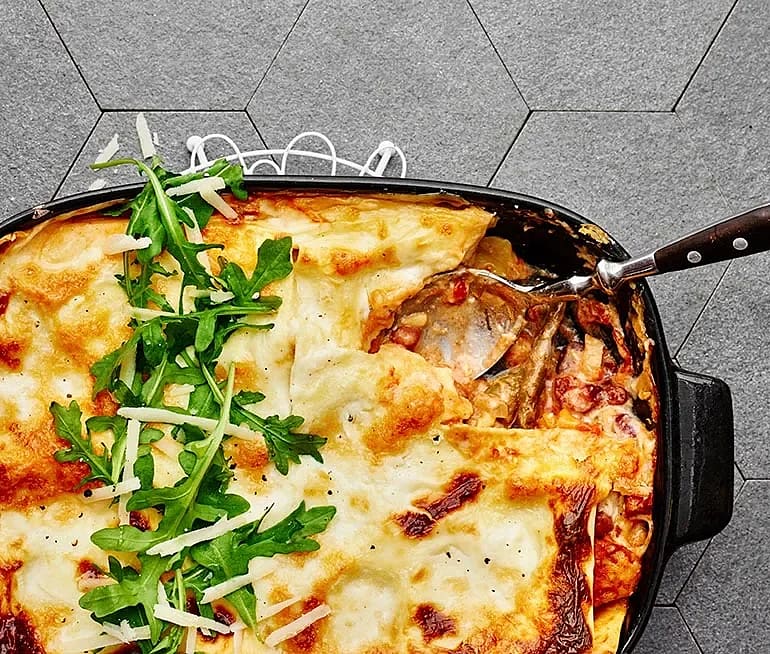 Grönsakslasagne med mozzarella