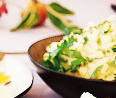 Grovt mos med potatis, blomkål & jordärtskocka