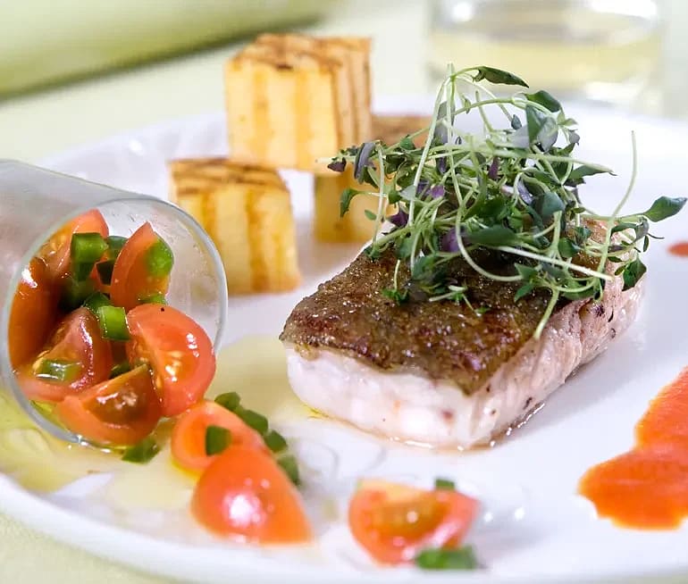 Hälleflundra med polenta