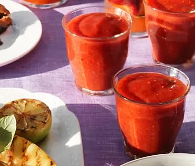 Hallon- och persikoslush
