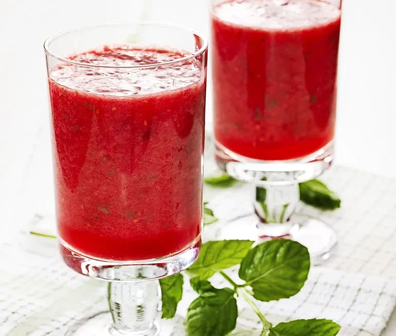 Hallon- och vattenmelonslush