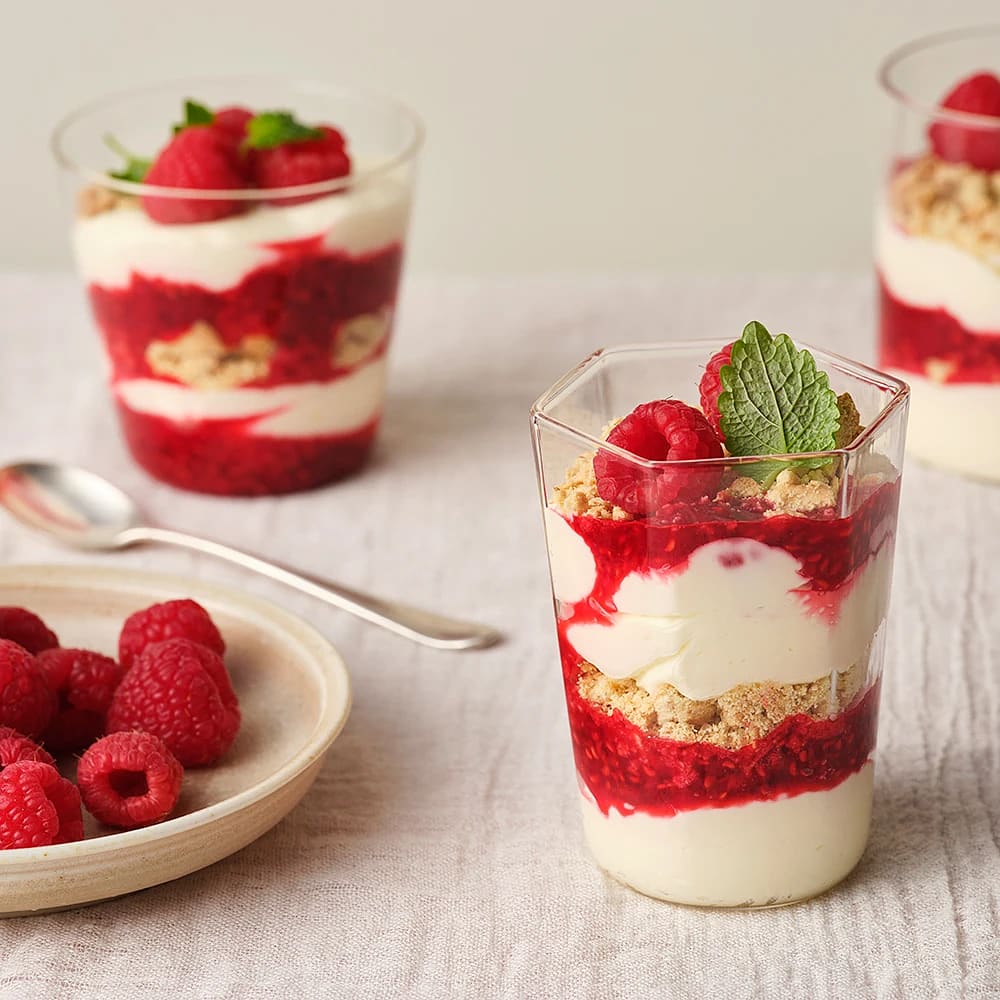 Halloncheesecake i glas