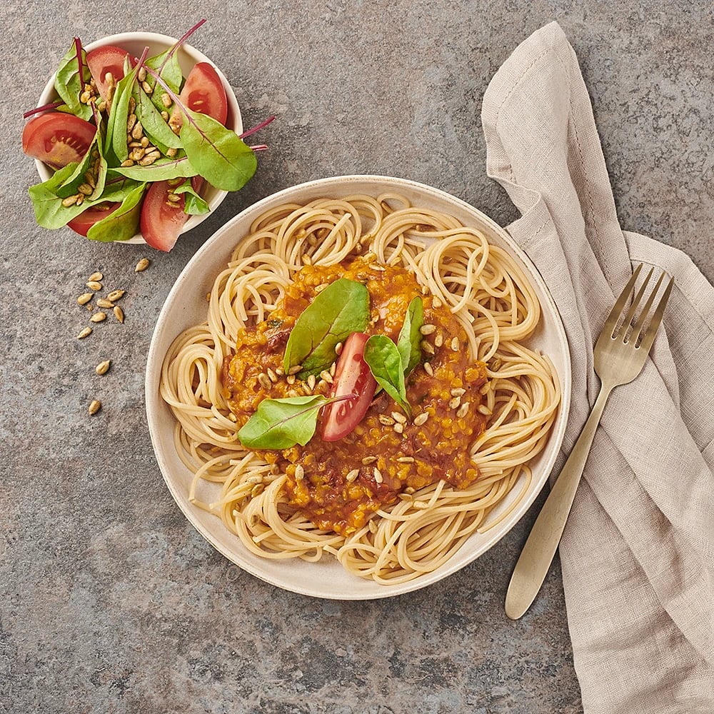Het linspasta med oregano
