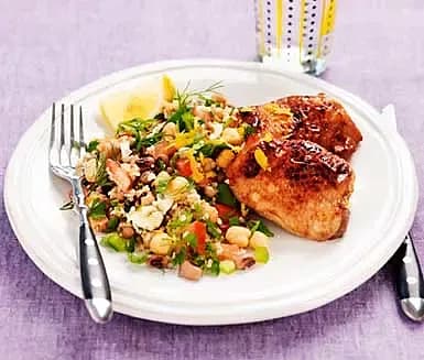 Honungskyckling med tabbouleh