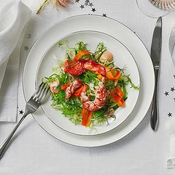 Hummersallad med marinerad morot