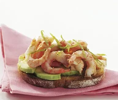 Jessys toast med lime- och ingefärsräkor