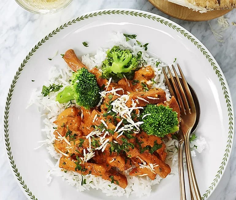 Korv Stroganoff med pepparrot