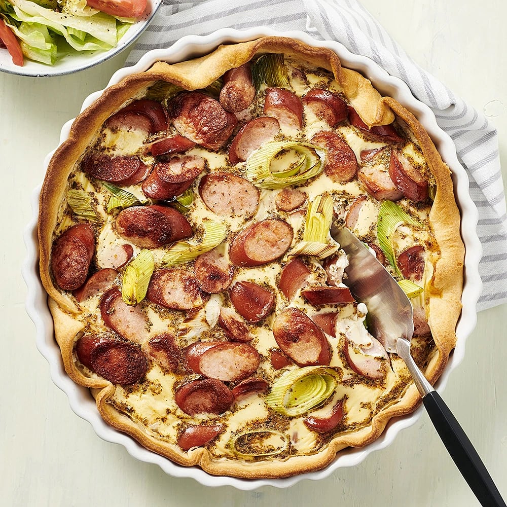 Korvpaj med purjolök