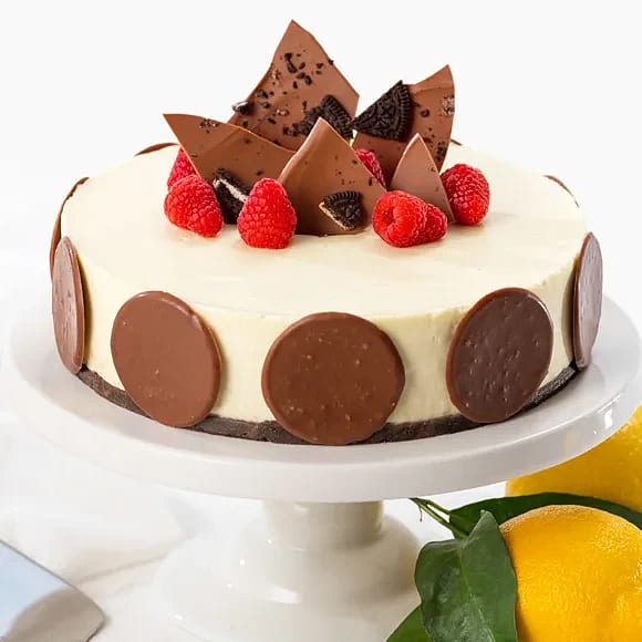 Krämig cheesecake med chokladbotten