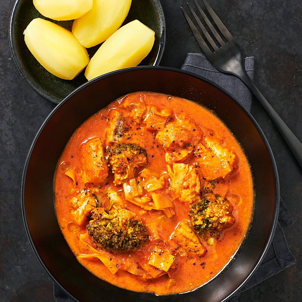 Krämig fiskgryta med purjolök