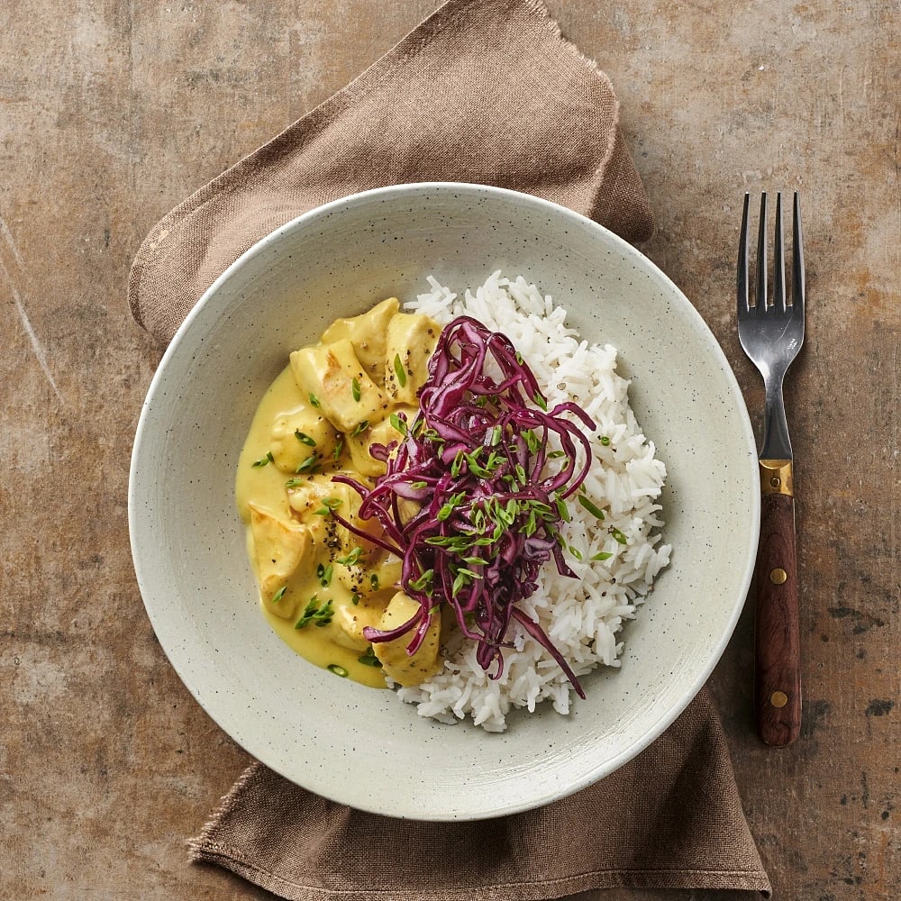 Krämig gryta med kyckling och mango chutney