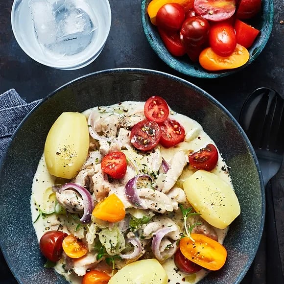 Krämig kycklinggryta med fänkål och timjan
