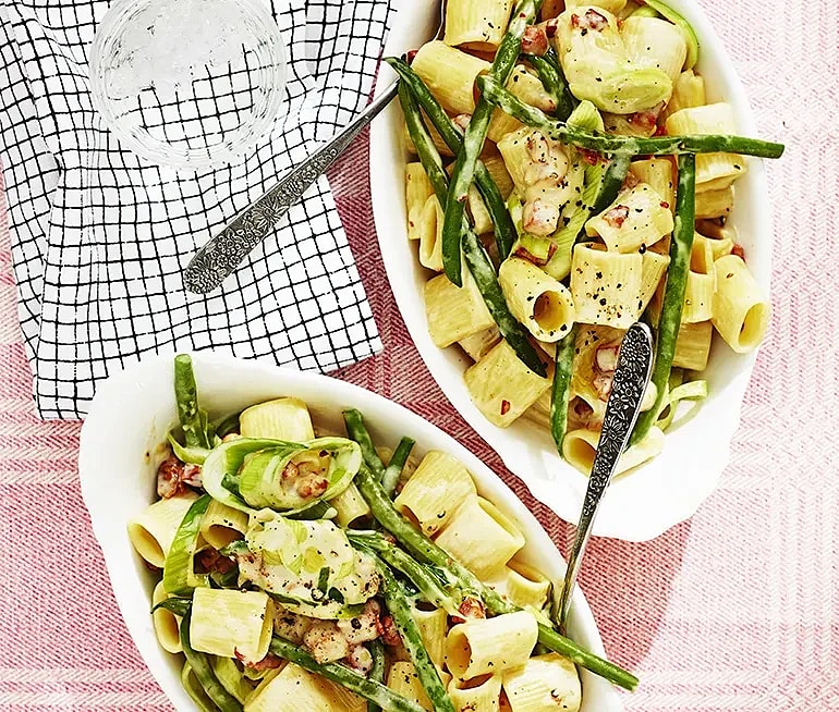 Krämig pasta med bacon