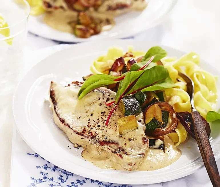 Krämiga kotletter med zucchini