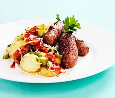 Kryddiga fajitajärpar med harissadressing