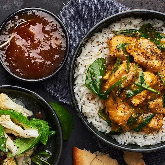 Kyckling korma med picklad blomkål