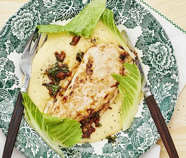 Kyckling med krämig polenta