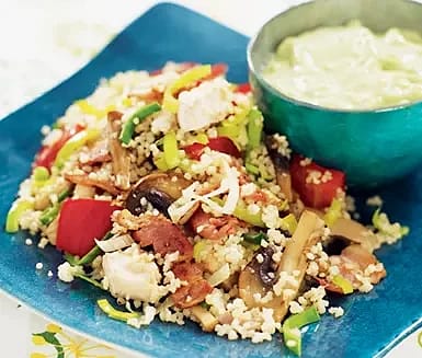 Kyckling- och baconcouscous