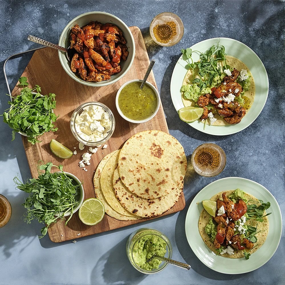 Kyckling texmex med tortilla och avokado