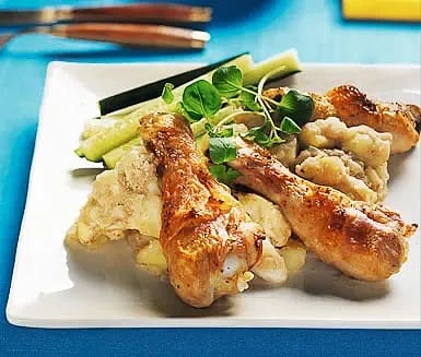 Kycklingben med indisk potatisgryta