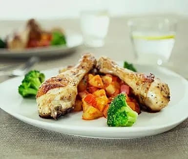 Kycklingben med tomatpotatis