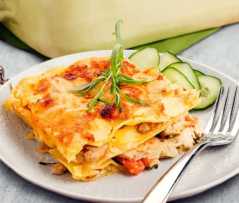 Kycklinglasagne med parmesanost