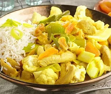 Kycklingpanna med blomkål och aprikoser