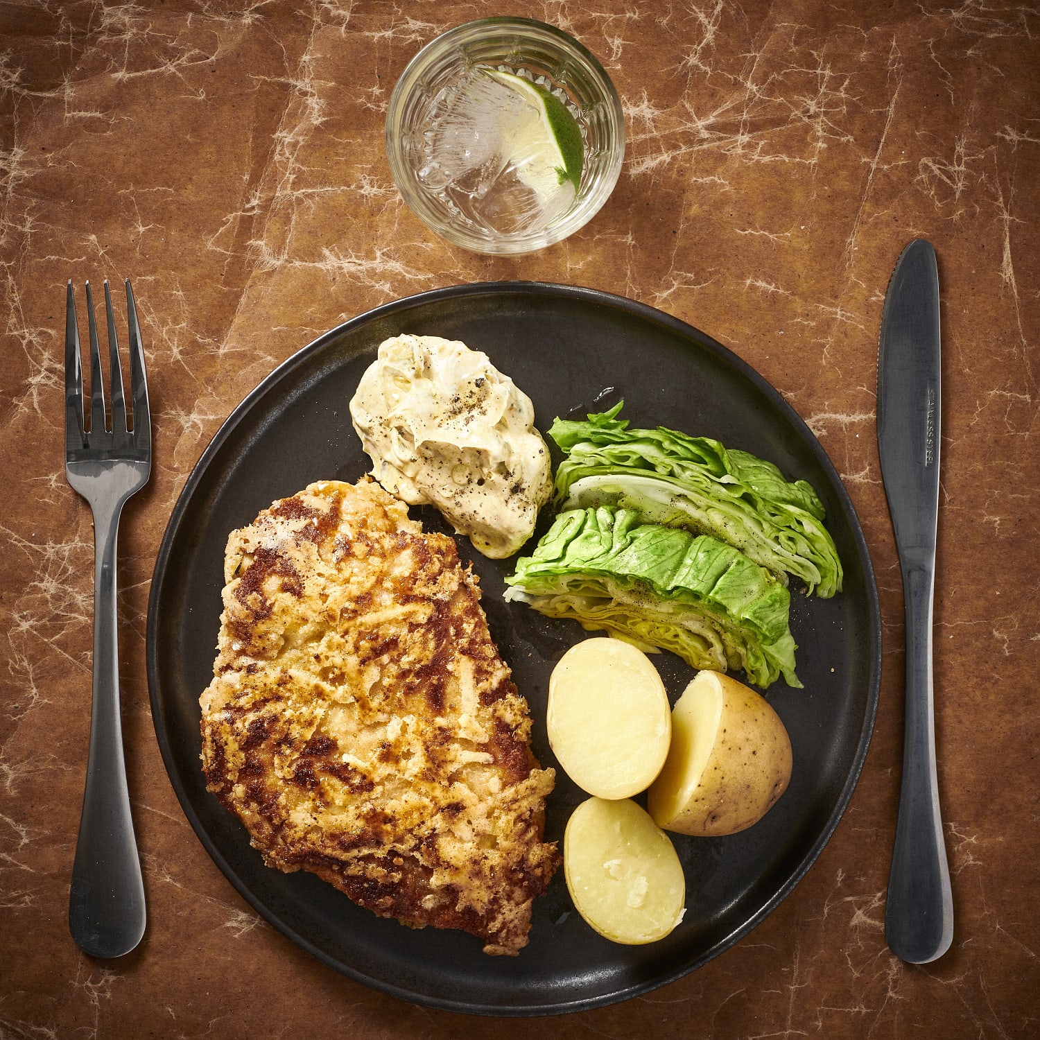 Kycklingschnitzel med currydipp