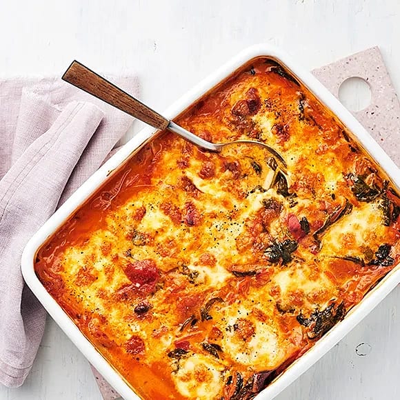 Lasagne med spenat och mozzarella