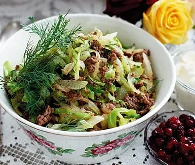 Lata kåldolmar med crème fraiche