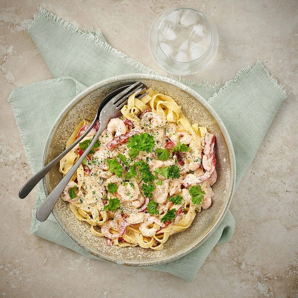 Limekryddad räkpasta