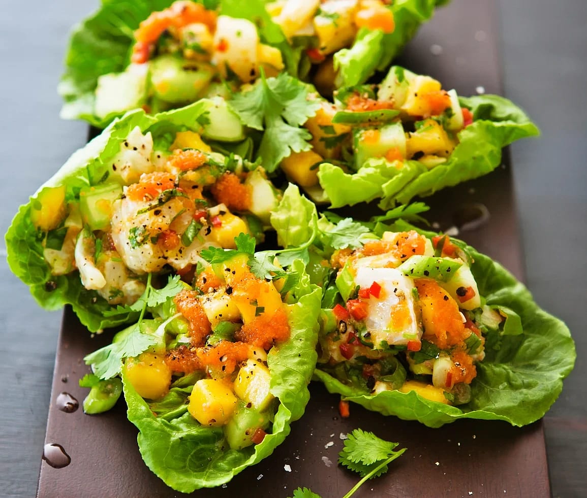 Limemarinerad torskrygg med mangoceviche