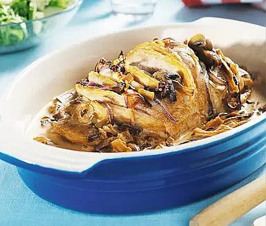 Lök- och champinjonfylld kotlett