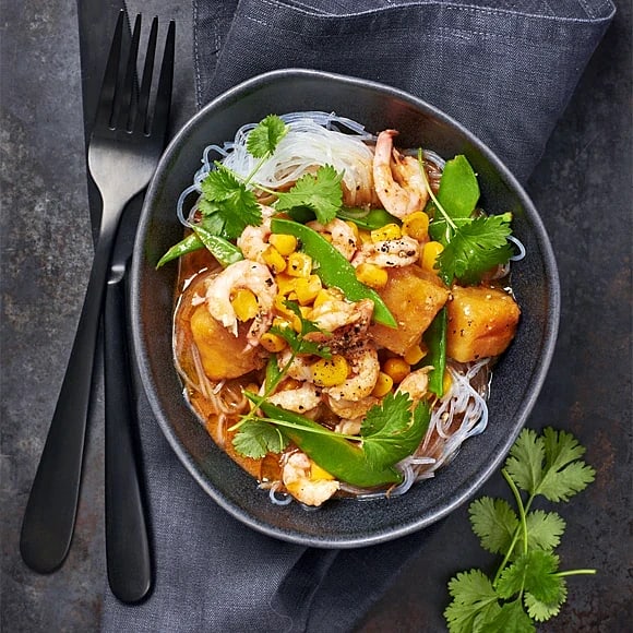 Massamancurry med räkor och koriander
