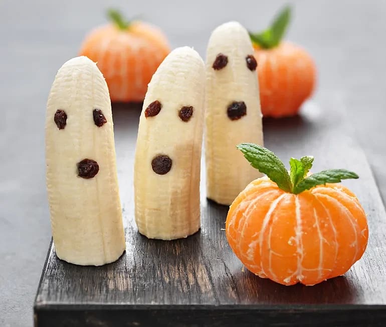 Minipumpor av clementiner och bananspöken