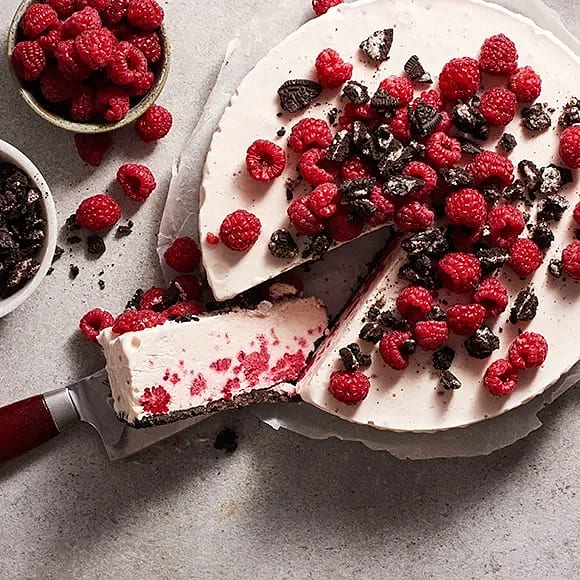 No bake cheesecake med hallon