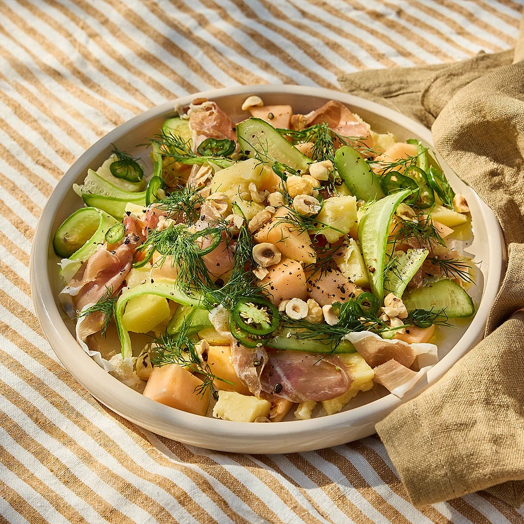 Ost och chark med melon och jalapeño