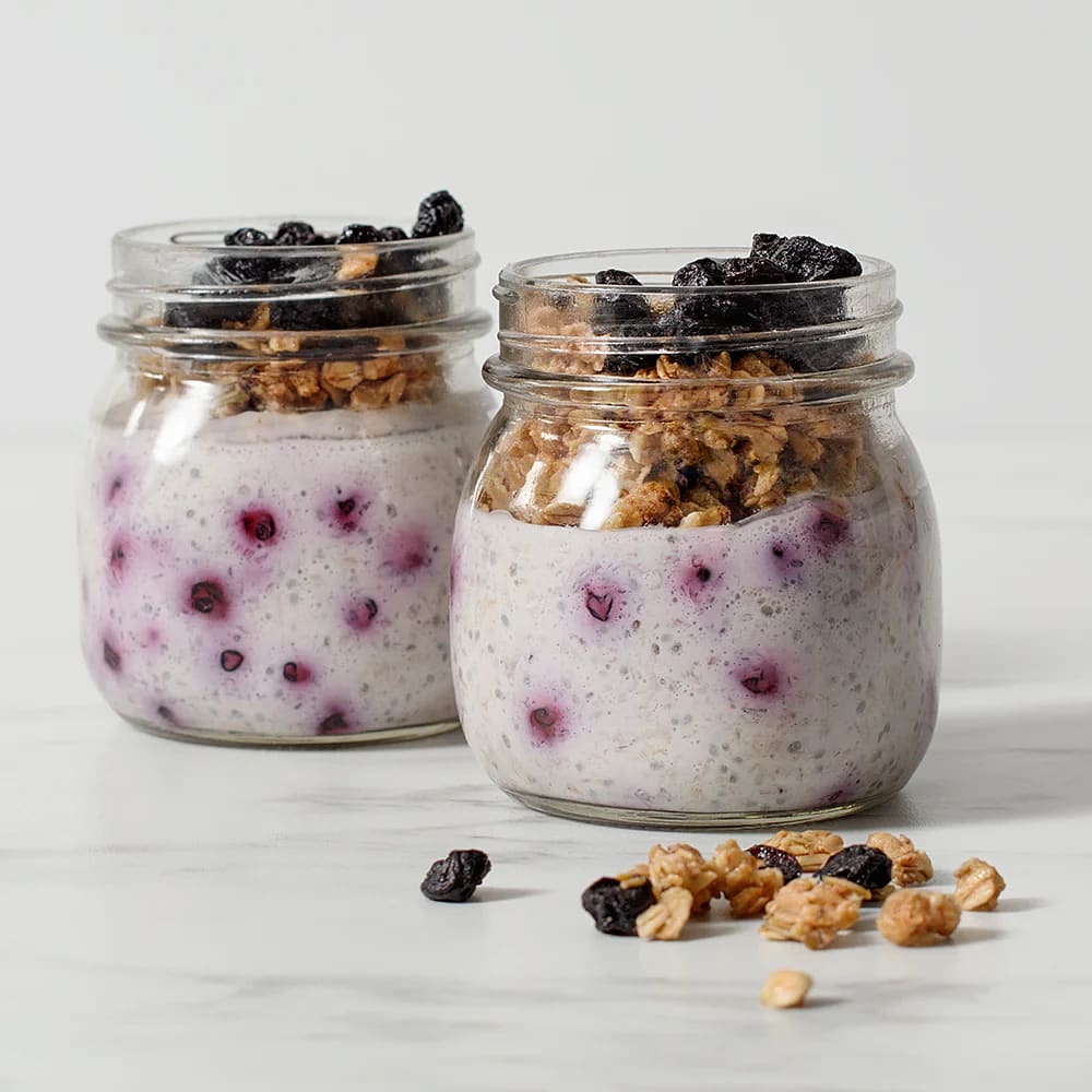 Overnight oats med blåbär