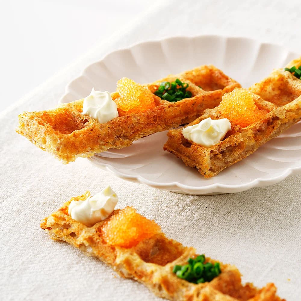 Parmesanvåffla med löjrom