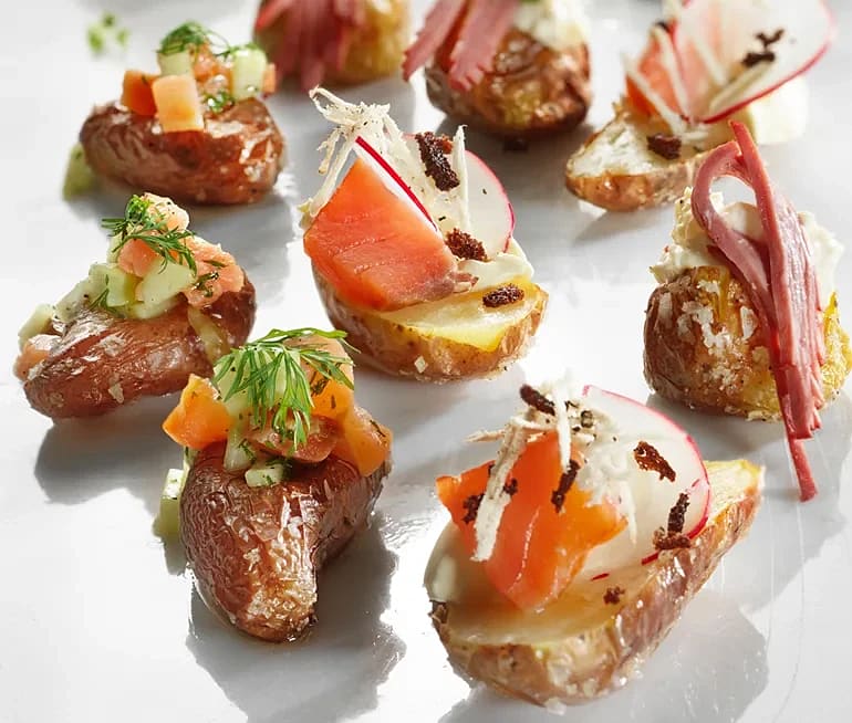 Potatistapas med tre toppingar