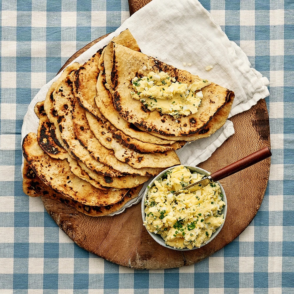 Potatistunnbröd med äggsmör