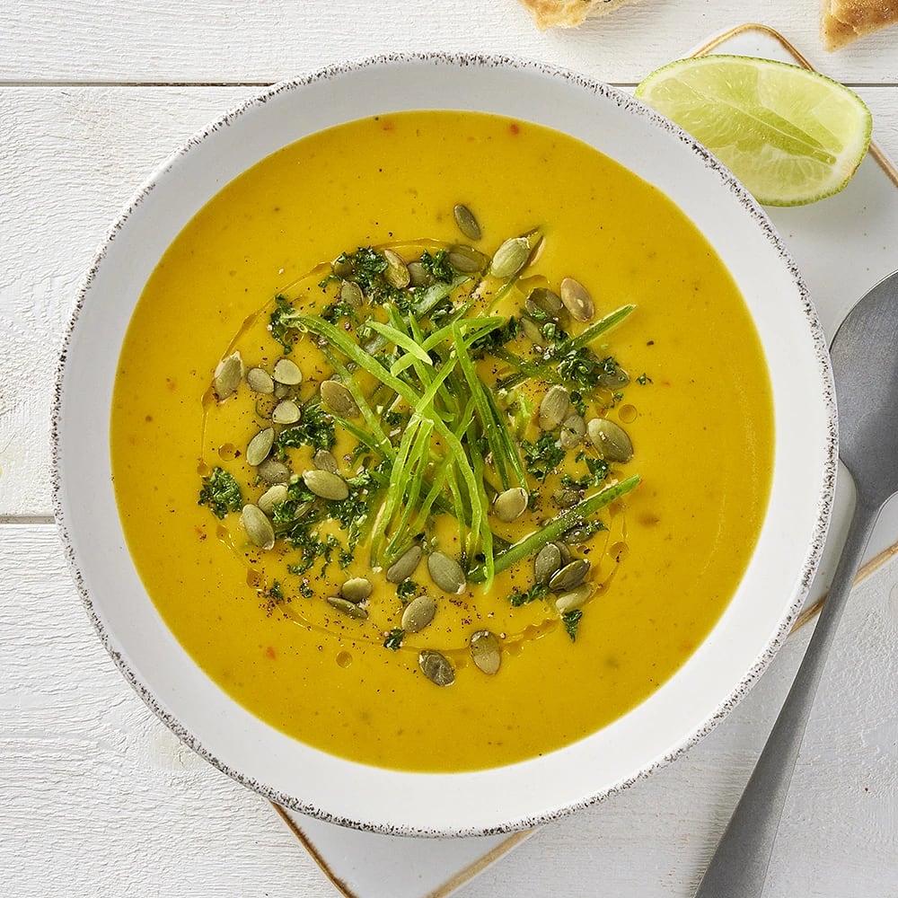 Pumpasoppa med curry och kokosmjölk