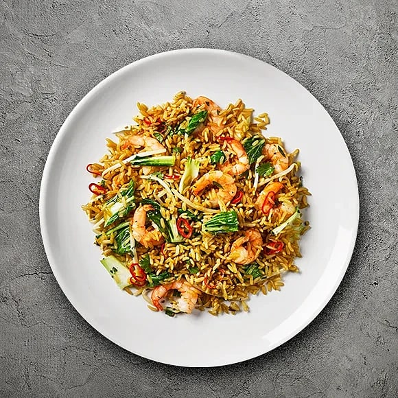 Räkwok med ingefära och soja