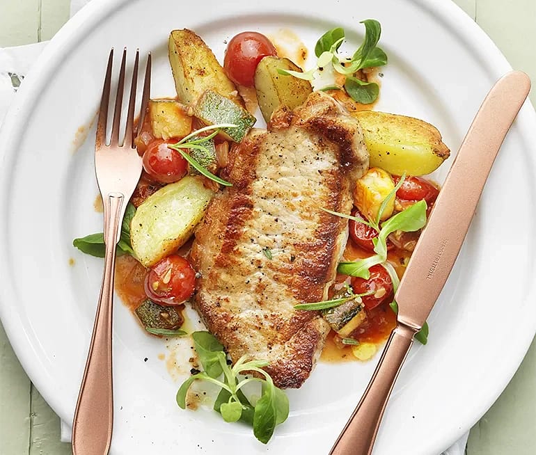 Ratatouille et côte de porc